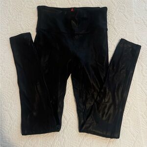 Faux black spanx leather leggings